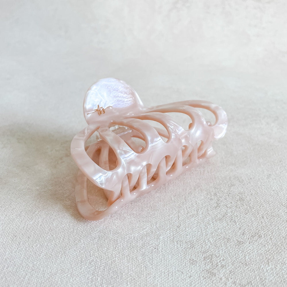 Fancy Claw Clip - Rose Quartz