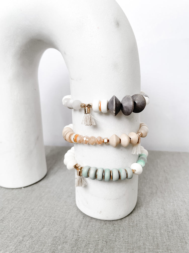 Sand - Wooden Bead Bracelet