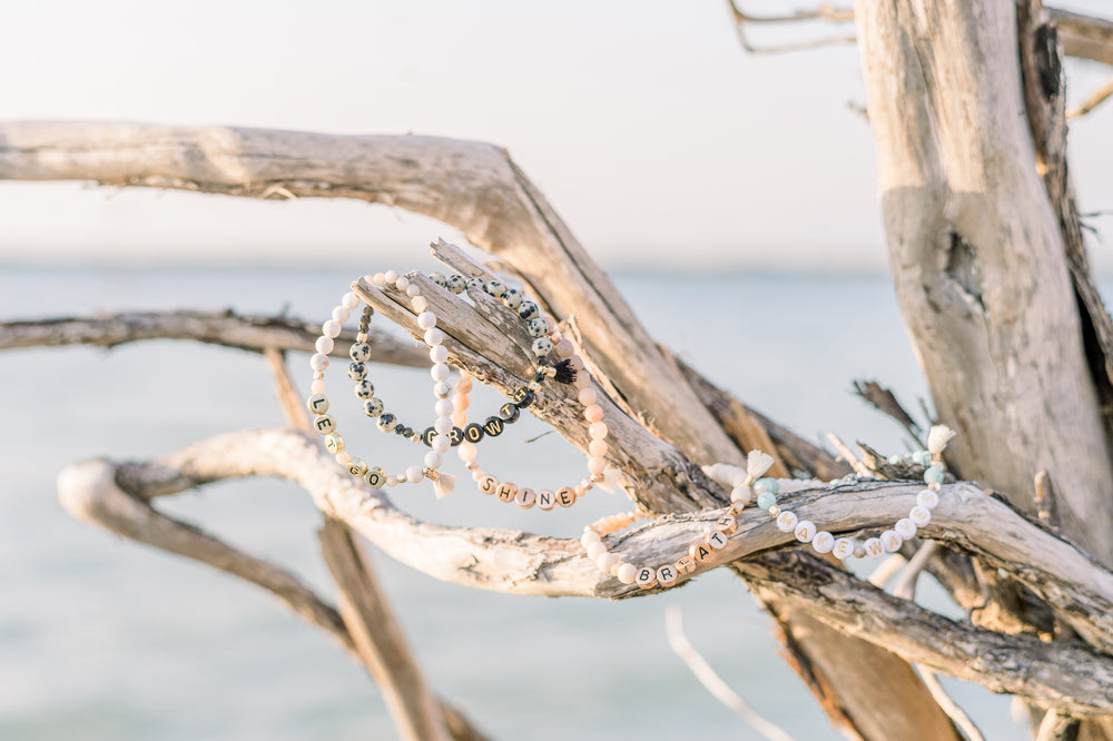 POSITIVITY - Peach Moonstone & Rosewood Custom Bracelet