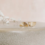 Elle Golden Fan Stud Earrings