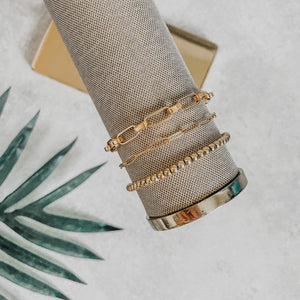 Stay Golden Layered Bracelet Stack Set